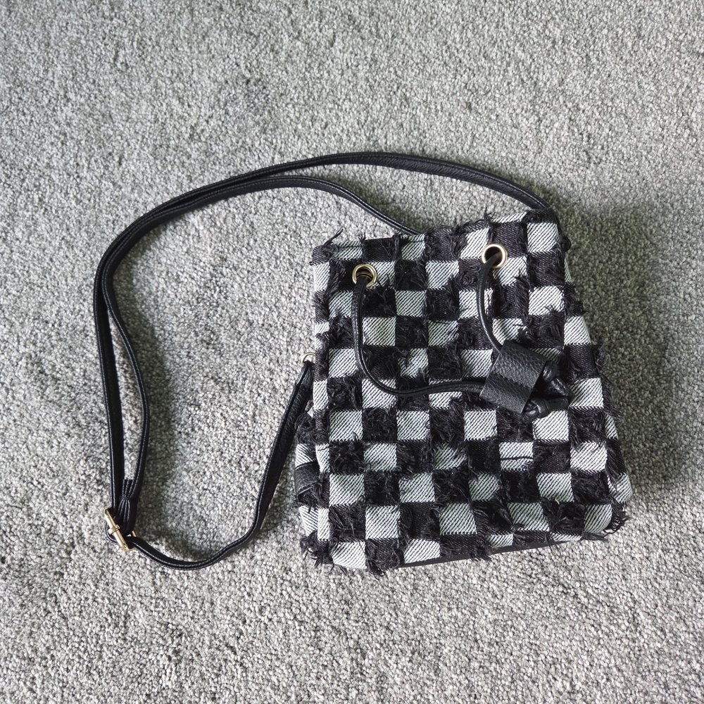 Checkered Black and White Women's Bag